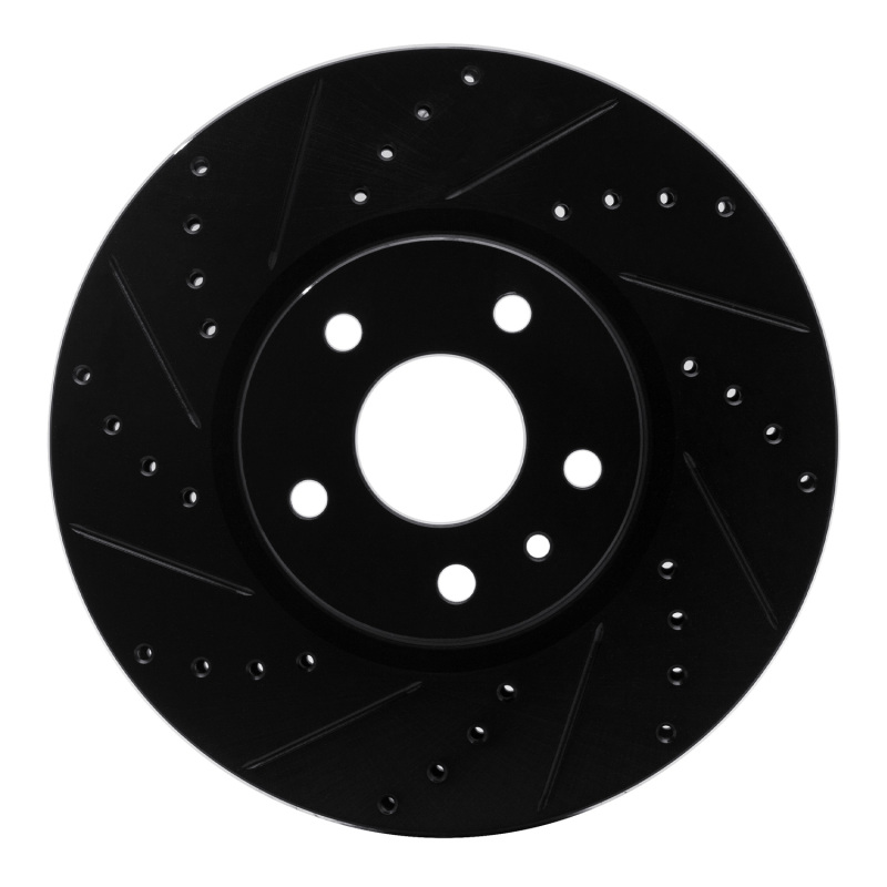 Ford Special Service Police Sedan Brake Rotor (1) - Front Left - R1 Concepts - Drilled & Slotted - Black - `13-`20 Ford Special Service Police Sedan Brake Rotor (1) - Front Left - R1 Concepts - Drilled & Slotted - Black - `13-`20